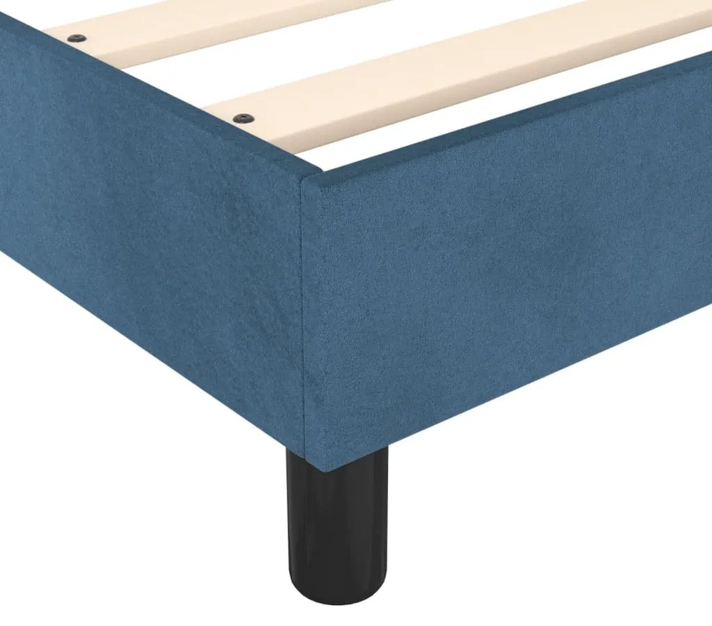Estrutura de cama sem colchão 160x200 cm veludo azul-escuro
