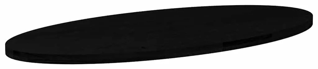 Tampo de mesa 140x60x4 cm carvalho maciça oval castanho-escuro
