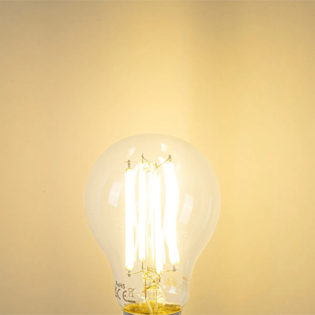 Conjunto de 5 Lâmpadas LED E27 A60 Transparentes 3.8W 806 lm 2700K