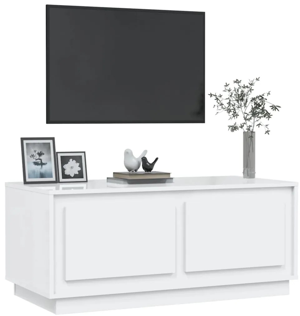 Mesa de centro 102x50x44 cm derivados madeira branco brilhante