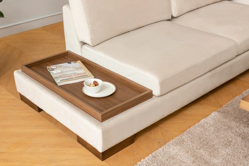 Sofá de Canto Tulip – Bege – 313 cm x 193 cm