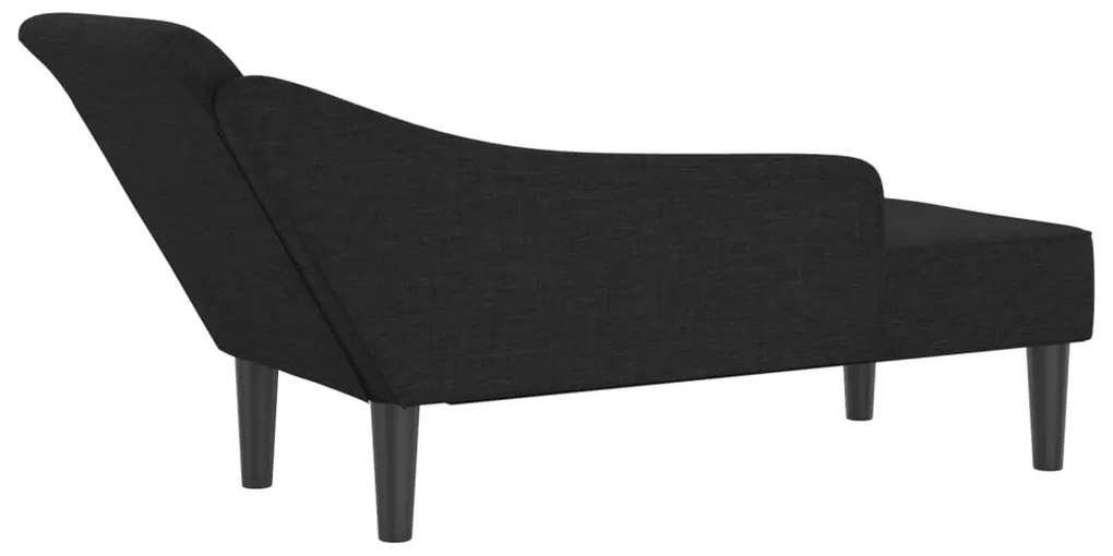 Chaise lounge com almofadões tecido preto