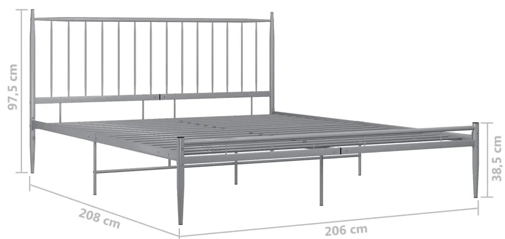Estrutura de cama 200x200 cm metal cinzento