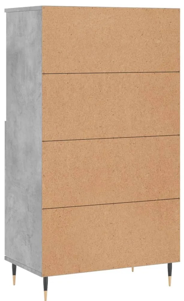 Aparador alto 60x36x110cm derivados de madeira cinzento cimento