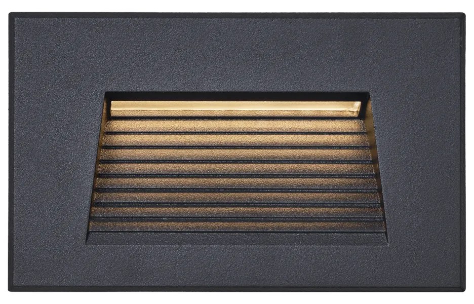 Aplique de parede embutido moderno preto 11,5cm incl. LED IP65 - Trem