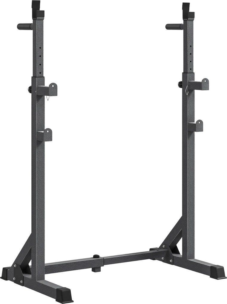 SPORTNOW Suporte para Barras de Pesos com Largura e Altura Ajustáveis Suporte de Musculação com Estrutura de Aço 60-87x65x121-158 cm Preto | Aosom Portugal