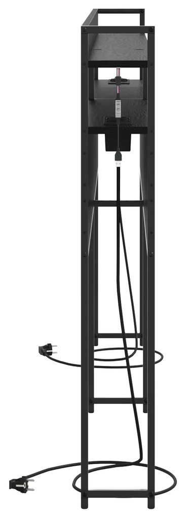 Cabeceira de armazenamento Carvalho preto 200 cm