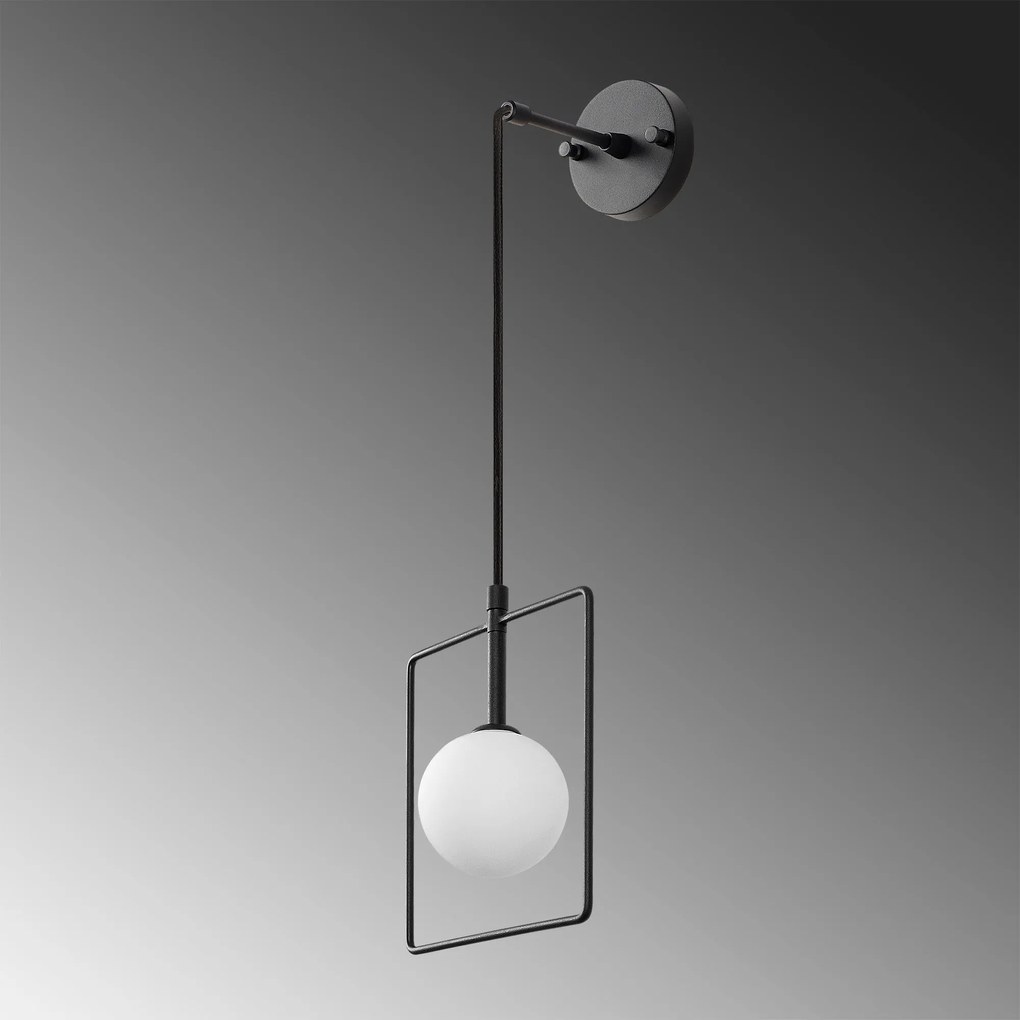 Aplique de Parede Geometri – Preto/Branco – 22 x 15 cm