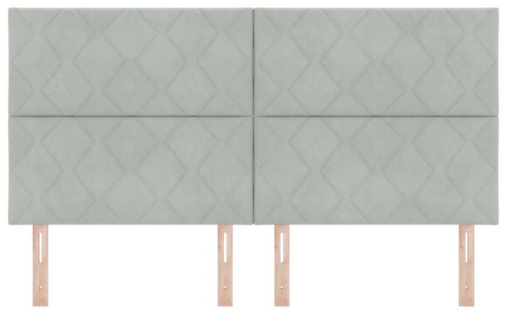 Cabeceira Design Blocos de Diamante Cinza Claro 180 cm Veludo