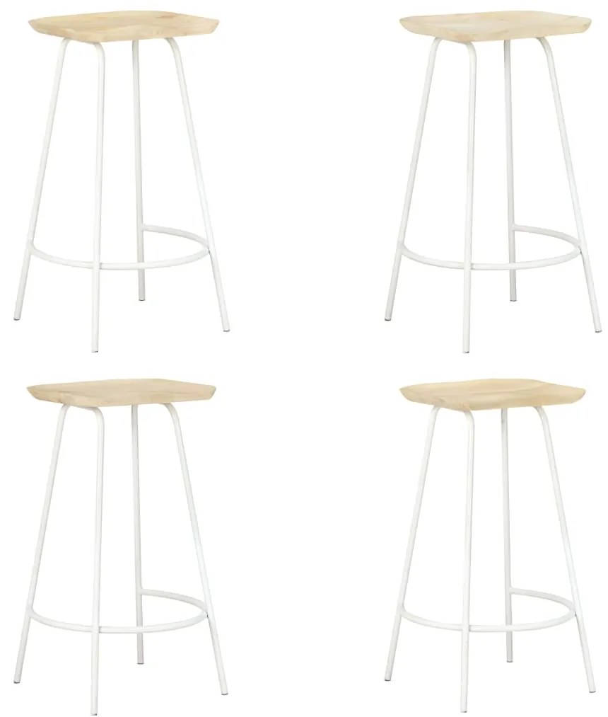 vidaXL Bancos de bar 4 pcs madeira de mangueira maciça