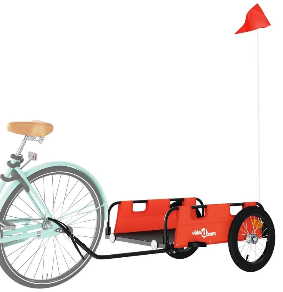 Reboque de carga para bicicleta tecido oxford e ferro laranja