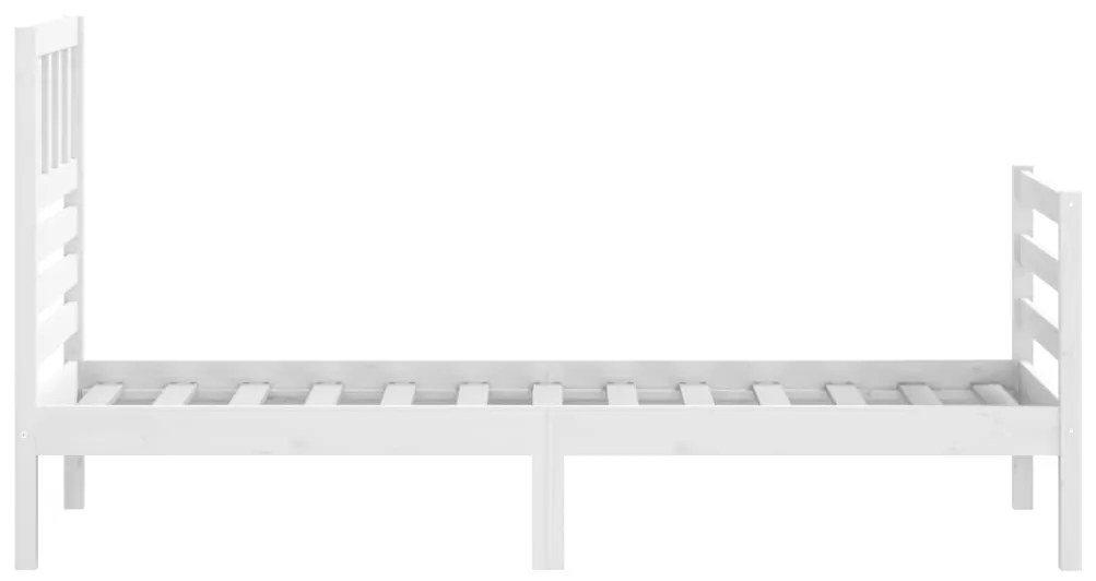 Estrutura cama pequena solteiro 75x190 cm madeira maciça branco