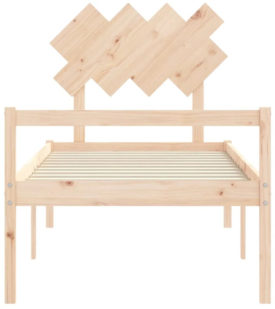 Cama para idosos com cabeceira 90x200 cm madeira maciça