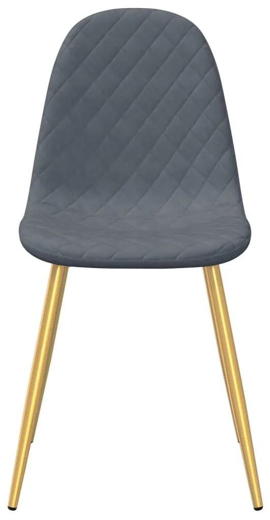 Cadeiras de jantar 4 pcs veludo cinzento-escuro