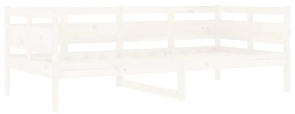 Sofá-cama 90x190 cm madeira de pinho maciça branco