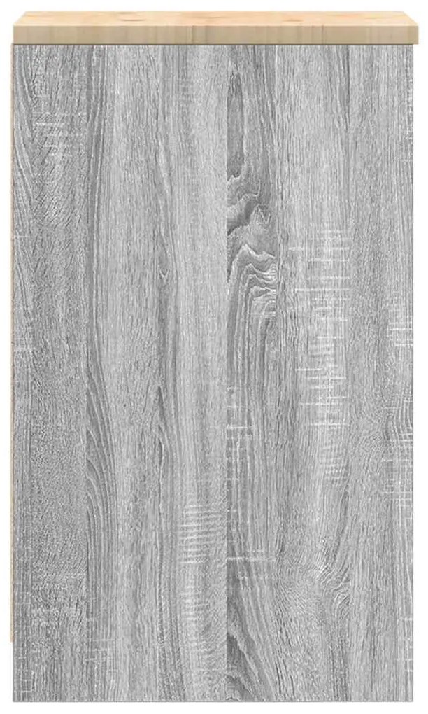 Armário de arrumação de garagem cinzento sonoma 30x51x85 cm