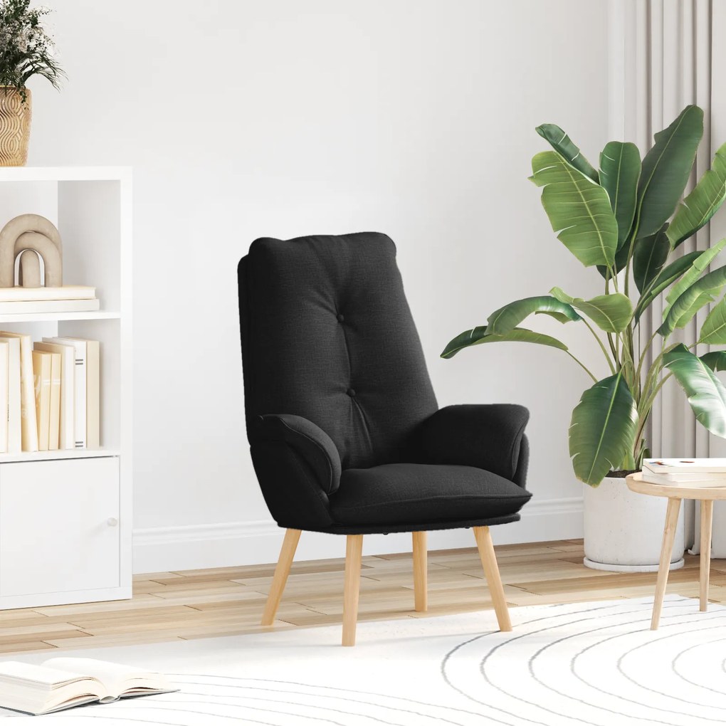 vidaXL Poltrona Relaxante em Tecido Preto