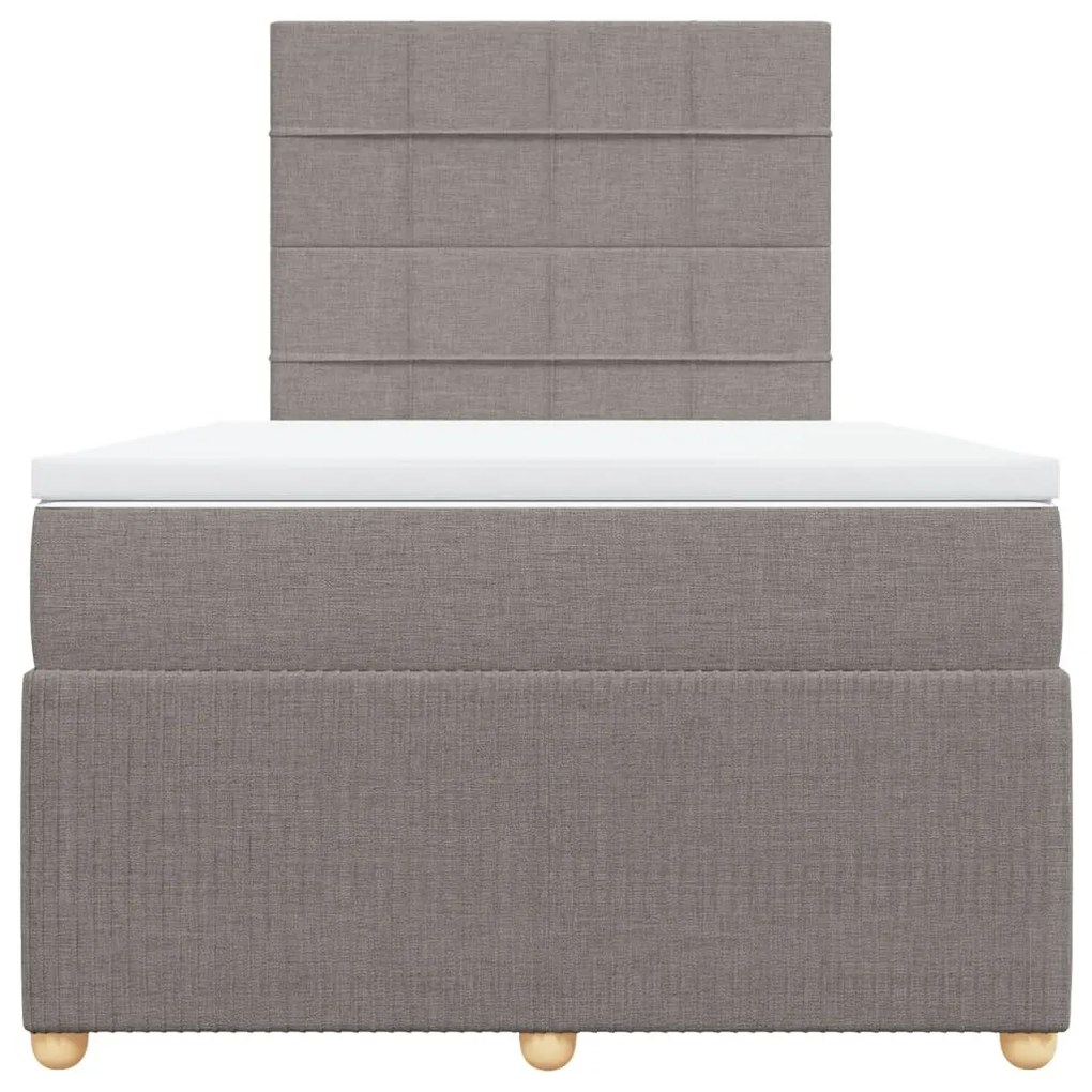 Cama boxspring c/ colchão 120x190cm tecido castanho-acinzentado