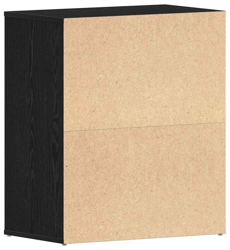 Armário para Sapatos vidaXL Preto Carvalho 60x35x70 cm em Madeira Deri