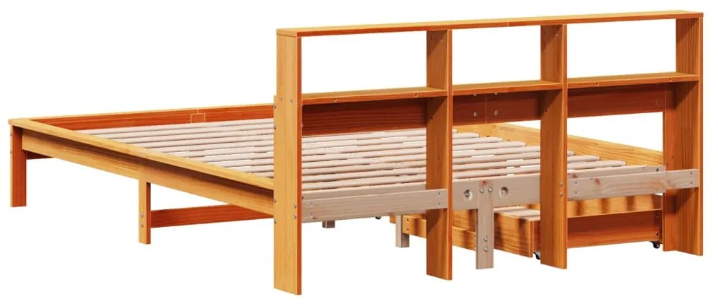 Cama com estante sem colchão 140x190 cm pinho maciço