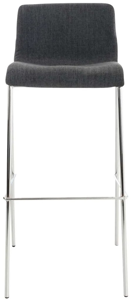 Conjunto de 2 bancos de bar Hoover em tecido e com estrutura cromada 43 x 100 x 48 cm Cinzento escuro