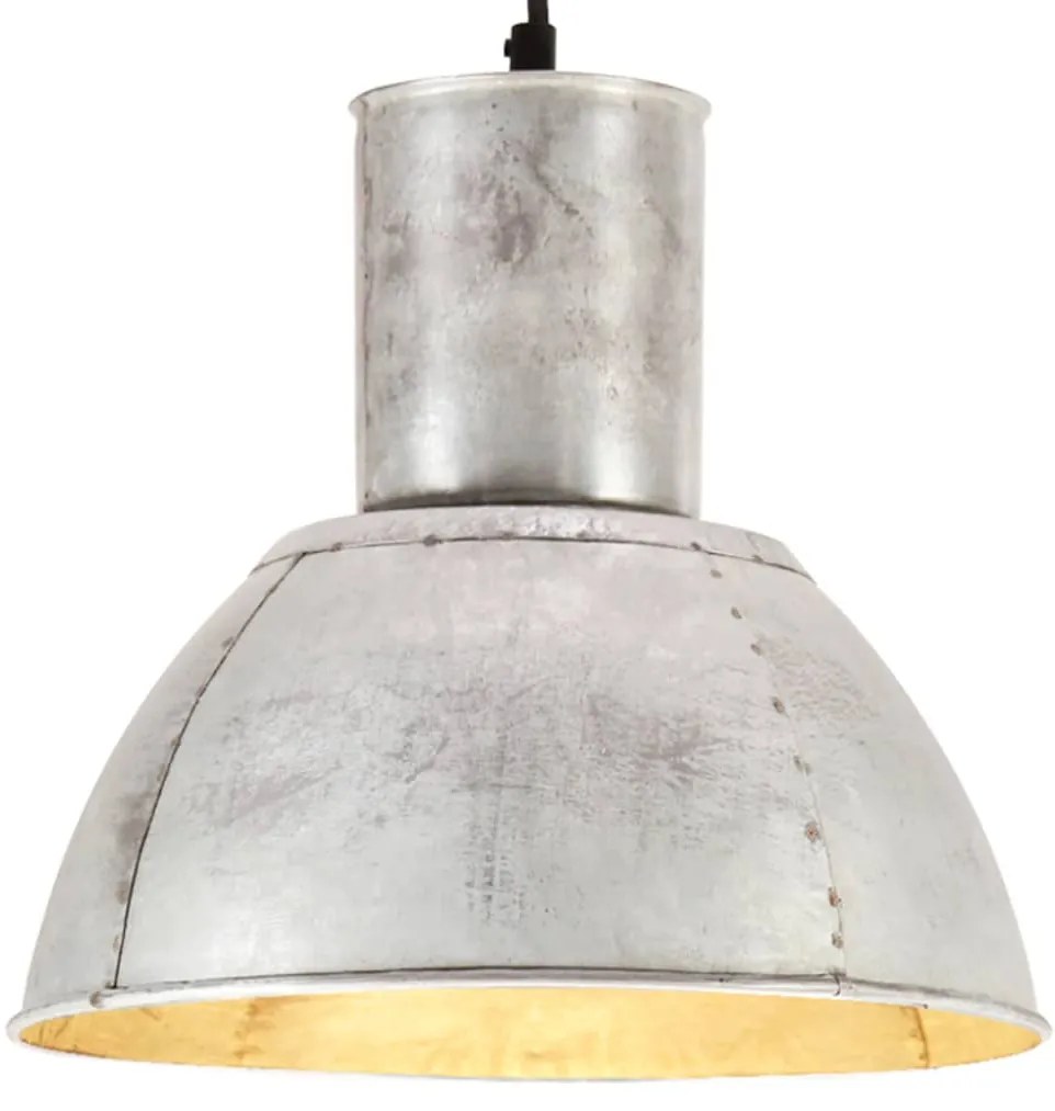 vidaXL Candeeiro suspenso redondo 25 W 28,5 cm E27 prateado