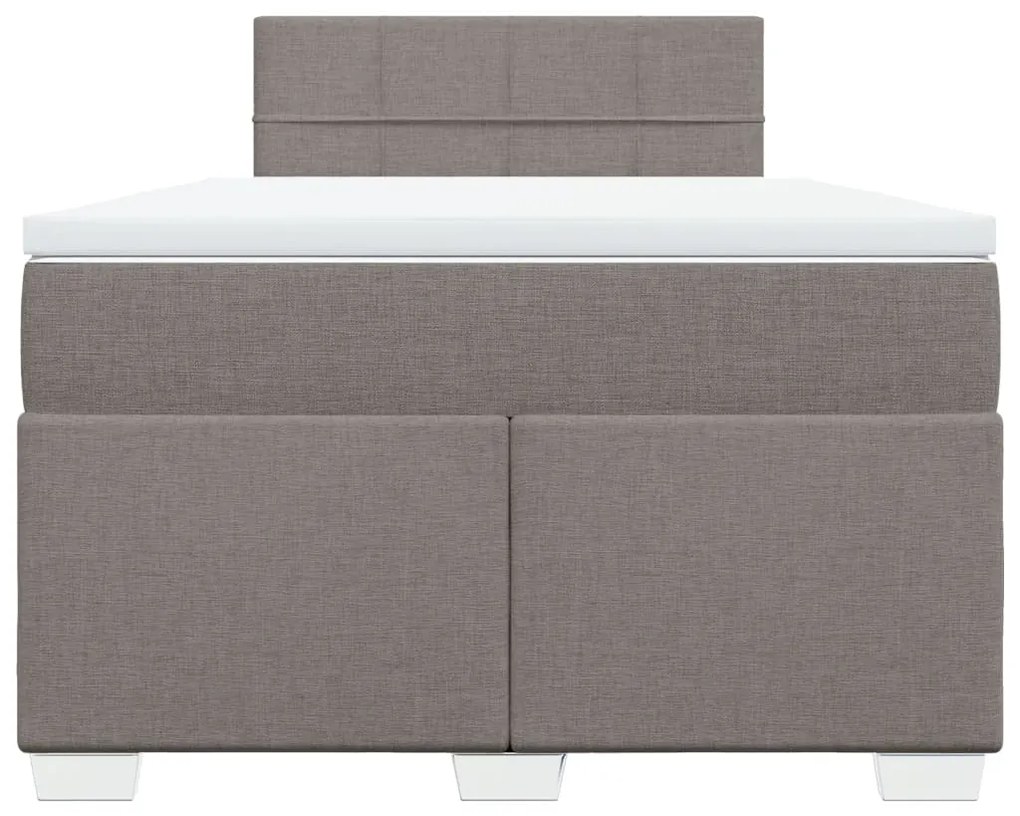 Cama boxspring c/ colchão 120x190cm tecido castanho-acinzentado