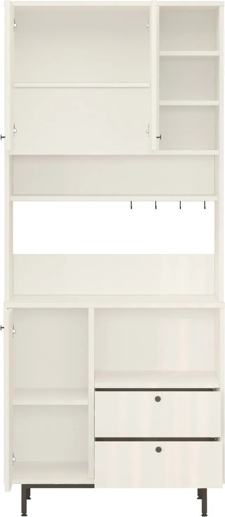 Armário Alto de Cozinha "Toledo" - Branco - 88x205x35.5cm - Design Mod