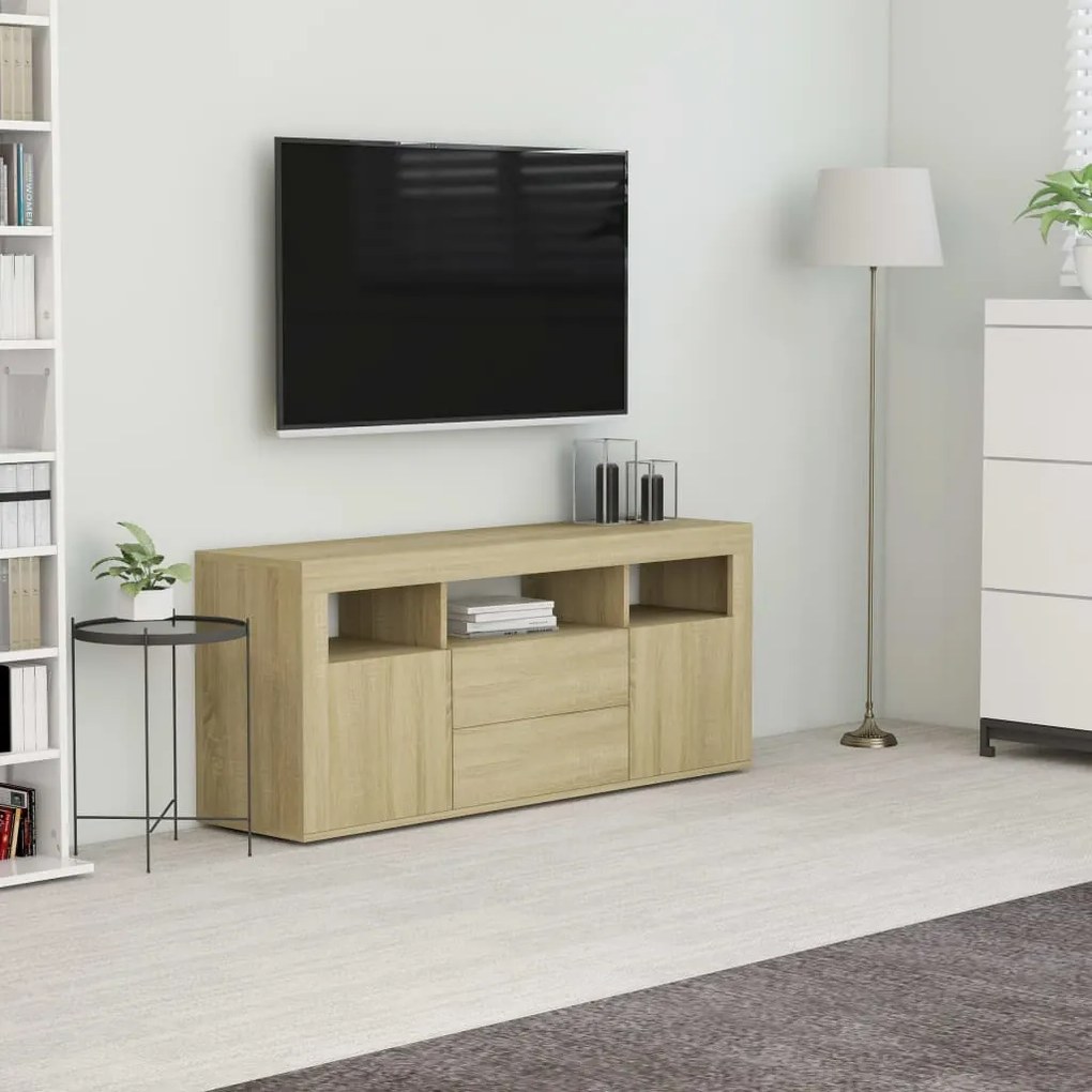 vidaXL Móvel de TV 120x30x50 cm derivados de madeira carvalho sonoma