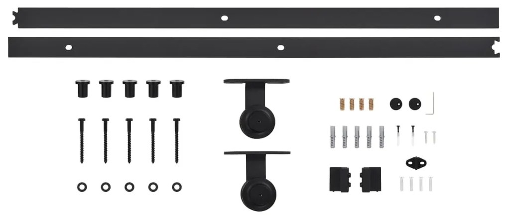 Kit de ferragens para porta deslizante SKIEN 200 cm aço preto