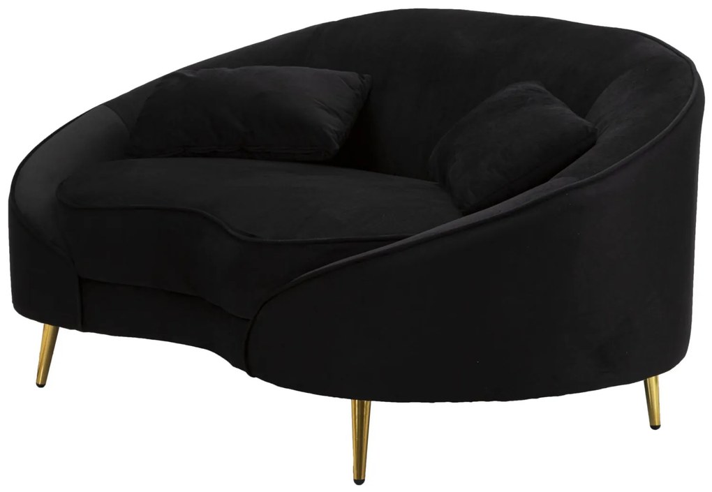 SOFÁ DE 2 LUGARES OSLO COM ALMOFADAS PRETO 148X84X68 CM