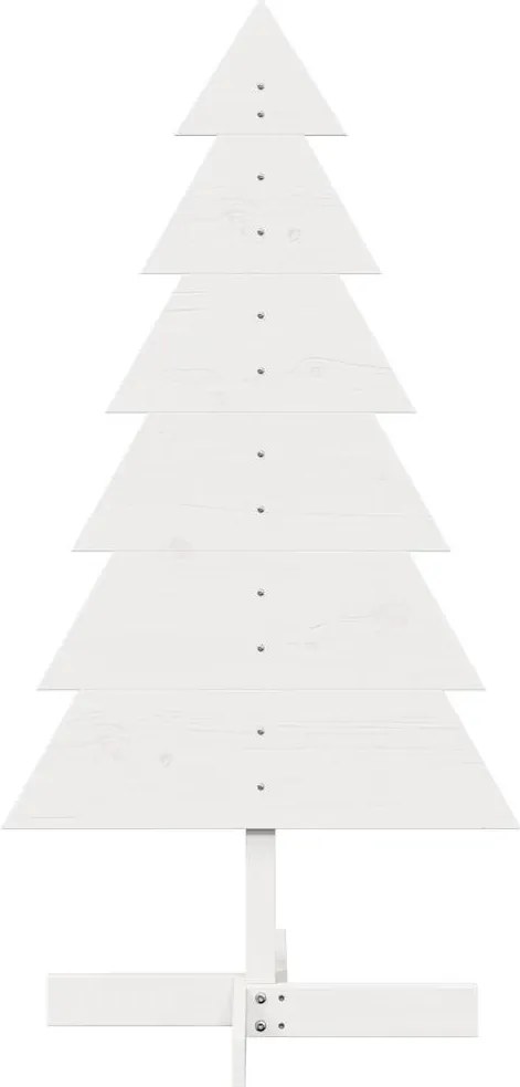 Árvore de Natal decorativa 120cm madeira de pinho maciça branco