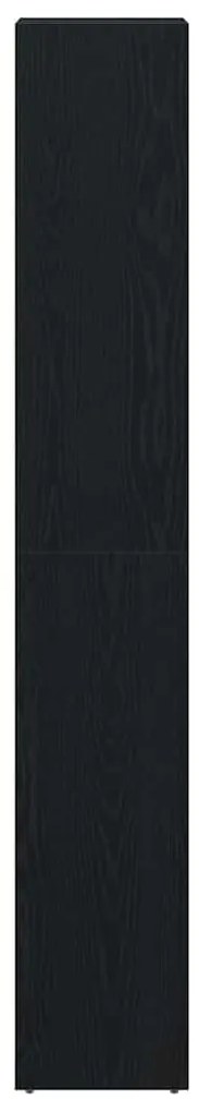 Armário de Banheiro vidaXL Preto Carvalho 30x30x183,5 cm Madeira engen