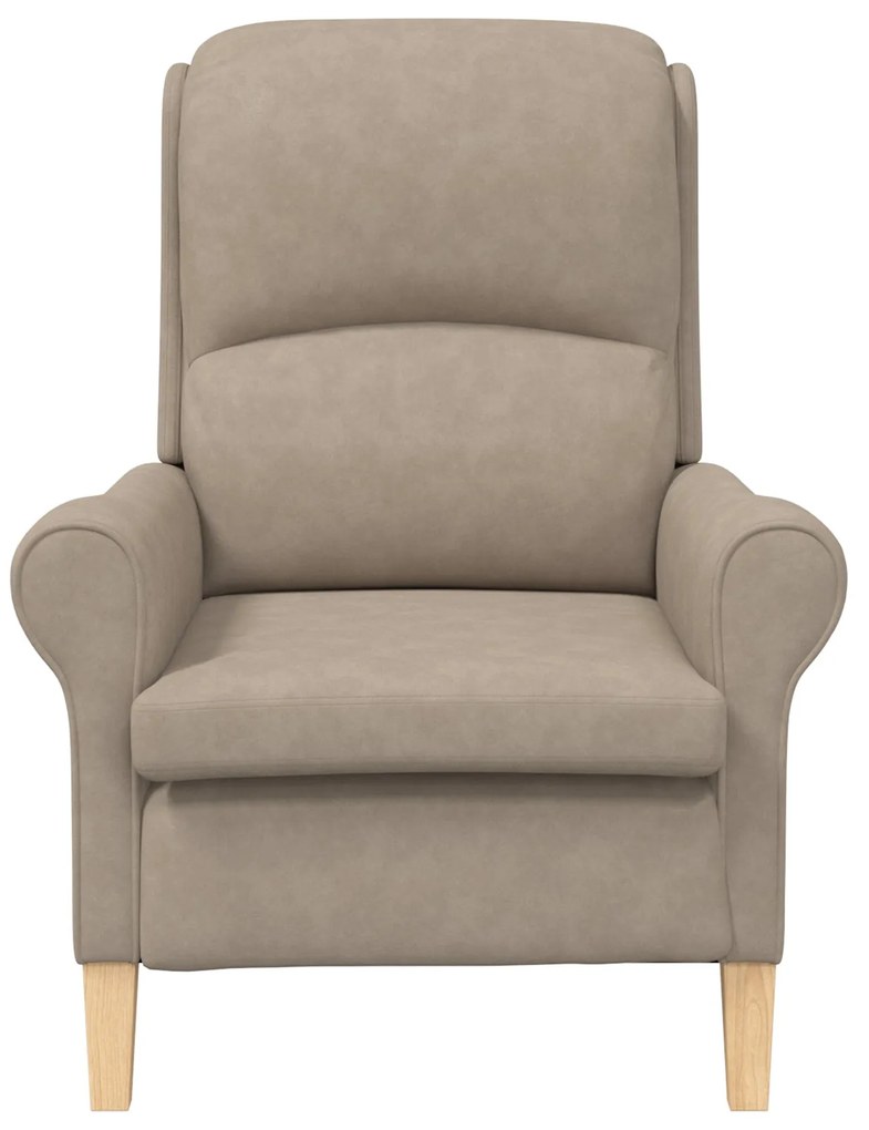 Poltrona Taupe Taupe Tecido, Madeira Padrão Poltrona Taupe