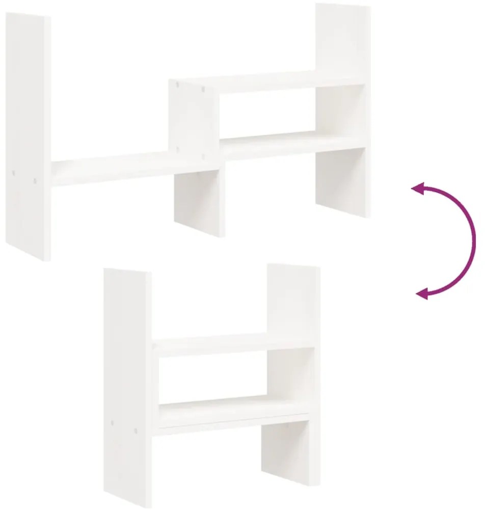 Suporte para monitor (39-72)x17x43 cm pinho maciço branco