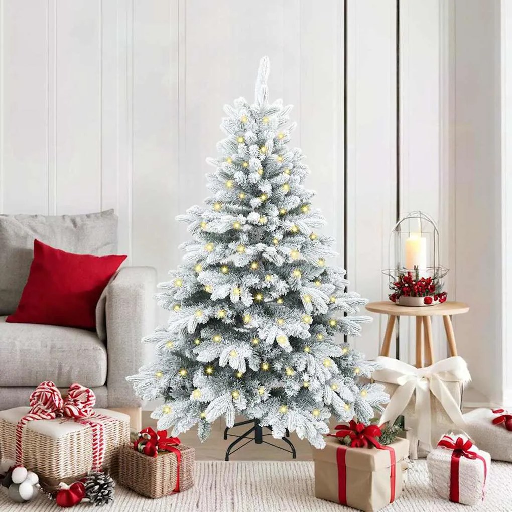 vidaXL Árvore de Natal Artificial com 150 LEDs Branco 150 cm PE e PVC