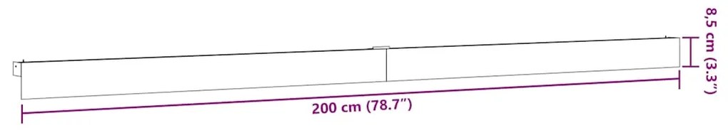 Kit de ferragens para porta de correr tira liga alumínio 200 cm