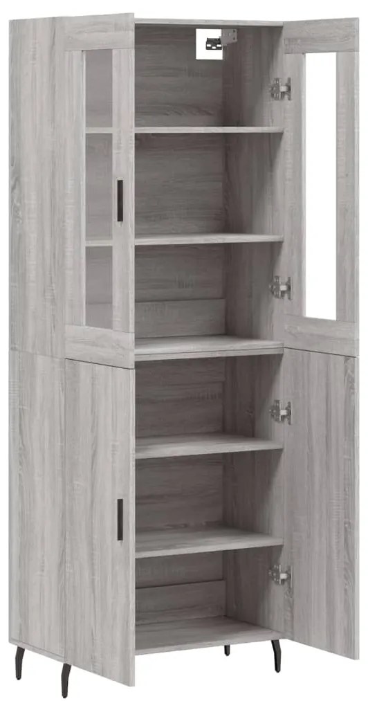 Armário alto 69,5x34x180 cm derivados de madeira sonoma cinza