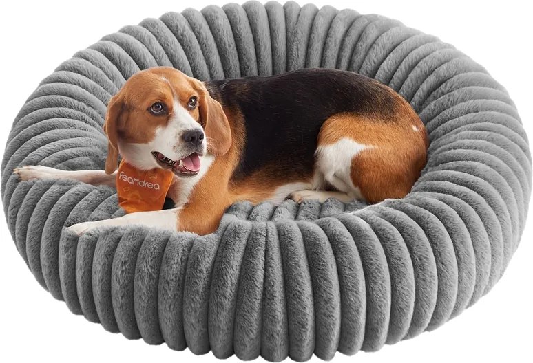 Cama para cães com 80 cm de diâmetro, lavável, cinzenta