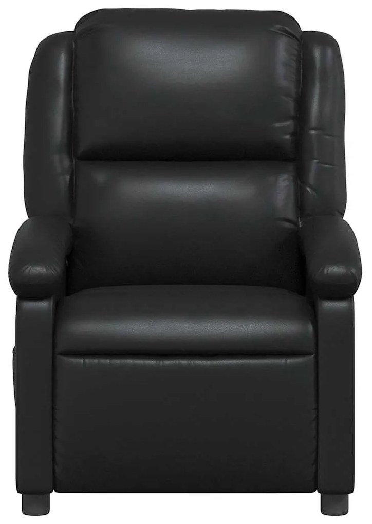 Poltrona de massagens reclinável couro artificial preto