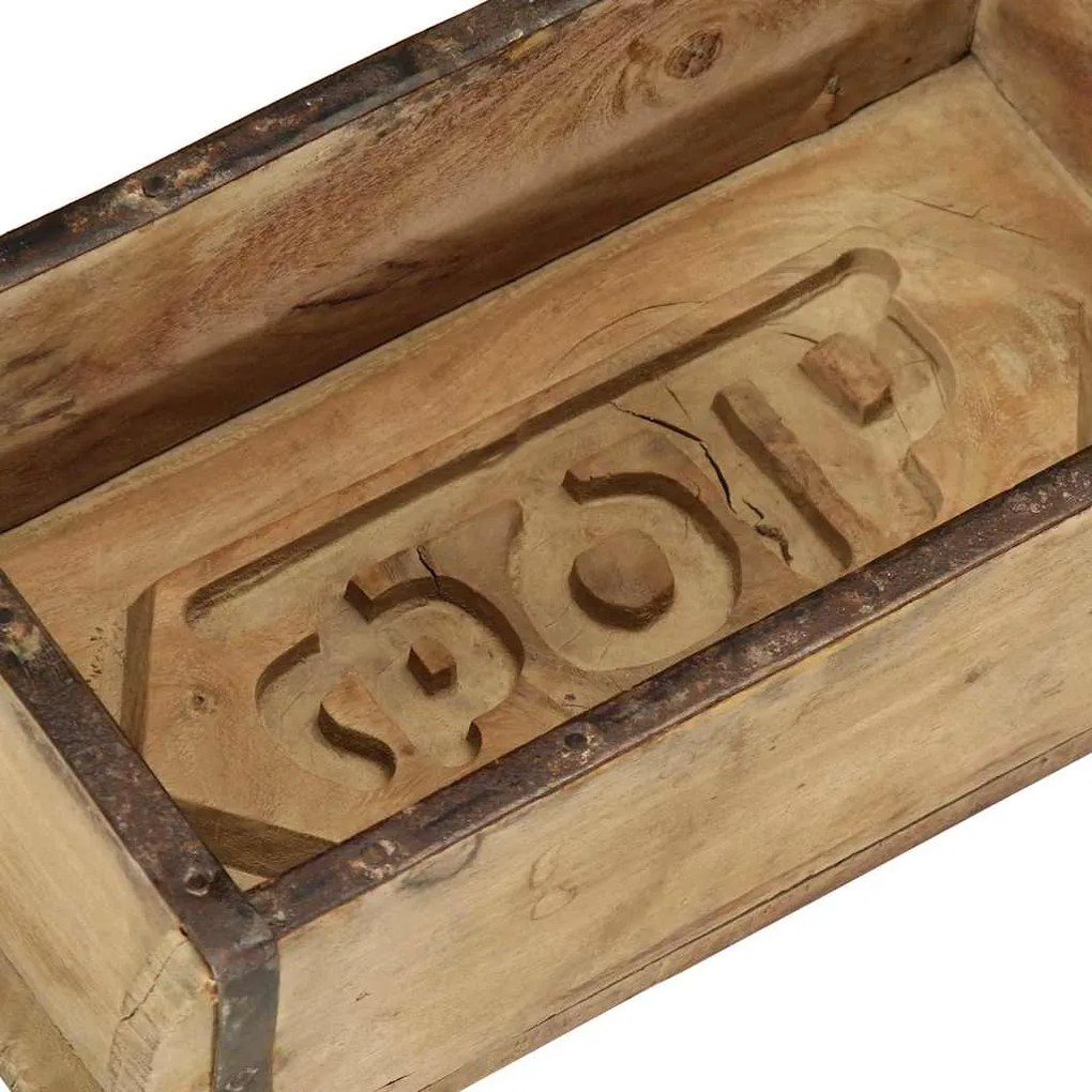 Bandejas vidaXL 4 pcs 30x15x9 cm Madeira Sólida Reciclada