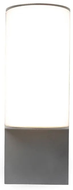 Candeeiro de parede exterior moderno cinzento escuro com LED - Harry