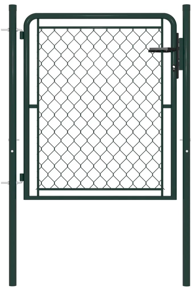 vidaXL Portão de jardim 100x100 cm aço verde
