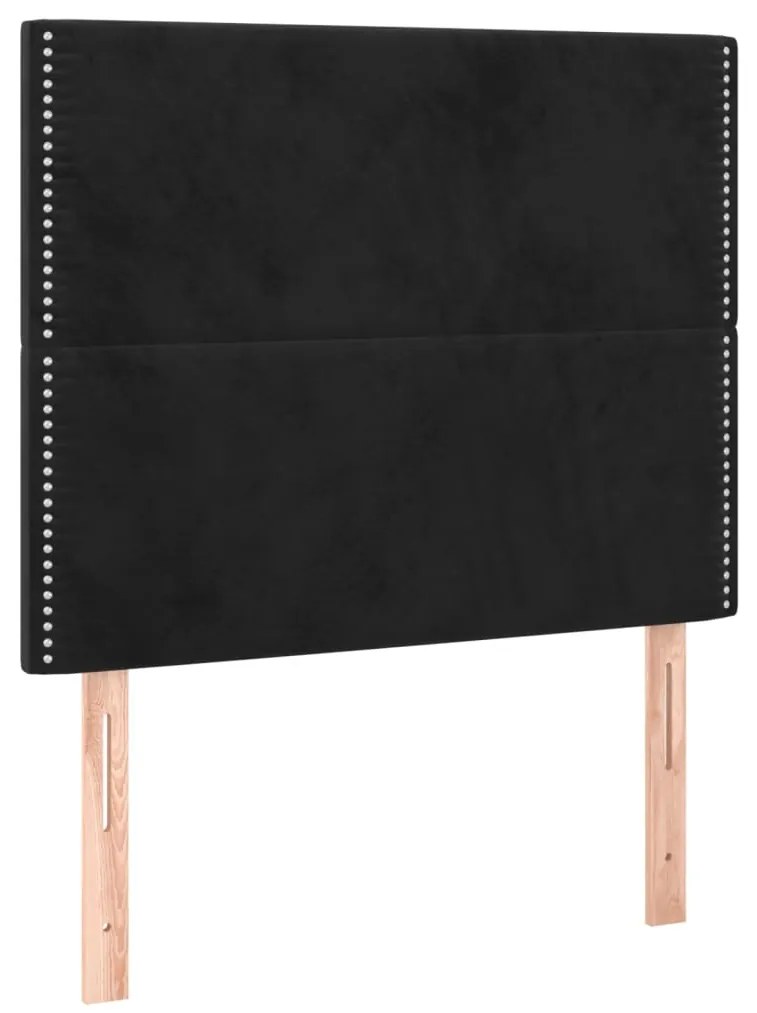 Estrutura de cama sem colchão 120x200 cm veludo preto