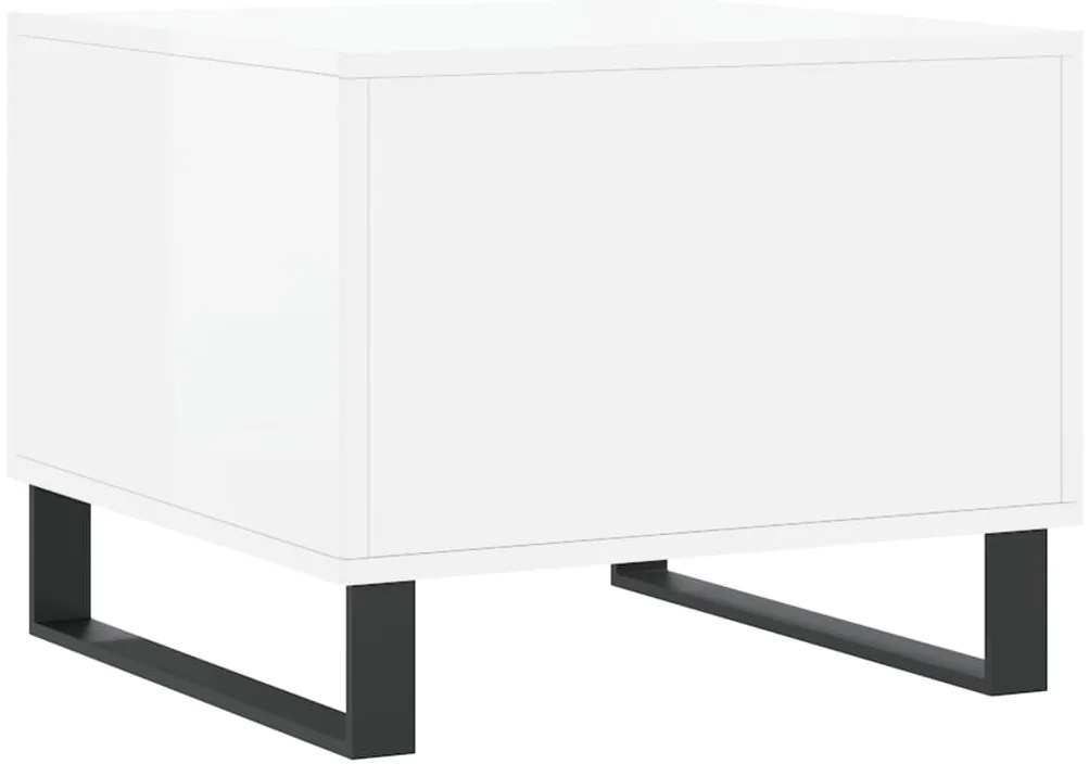Mesas de centro 2 pcs 50x50x40 cm branco brilhante