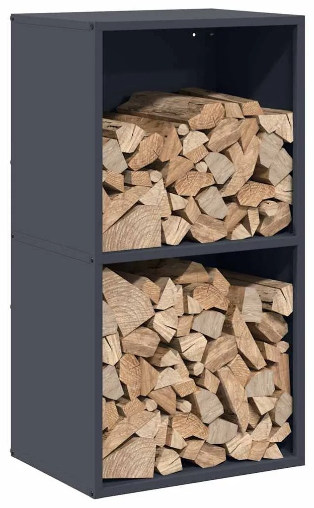 Suporte para lenha 40x30x75 cm aço laminado a frio antracite