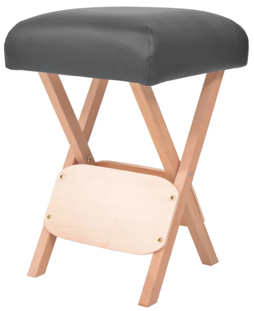 vidaXL Banco de massagem dobrável assento c/ 12 cm de espessura preto