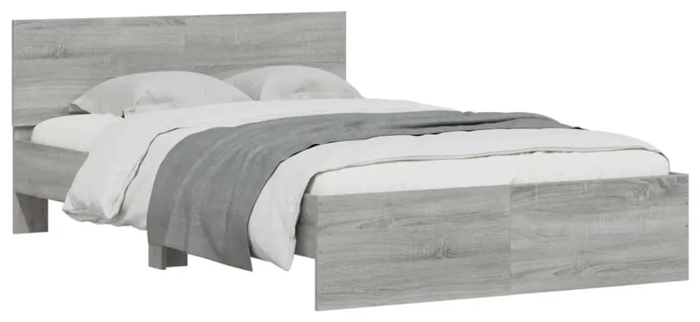 Estrutura de cama com cabeceira 120x200 cm cinzento sonoma