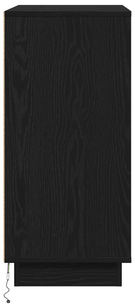 Aparador vidaXL com LED em Carvalho Preto 71x34,5x75 cm em Madeira Eng