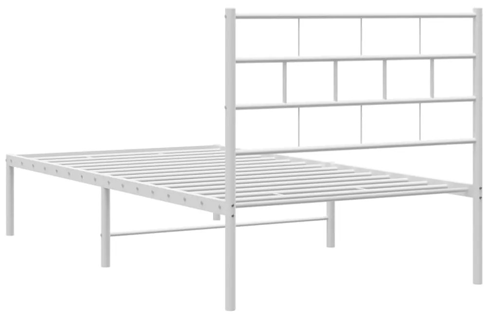 Estrutura de cama em metal com cabeceira 107x203 cm branco